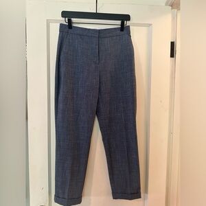 Zara Navy Plaid Pants